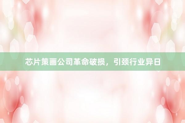 芯片策画公司革命破损,引颈行业异日